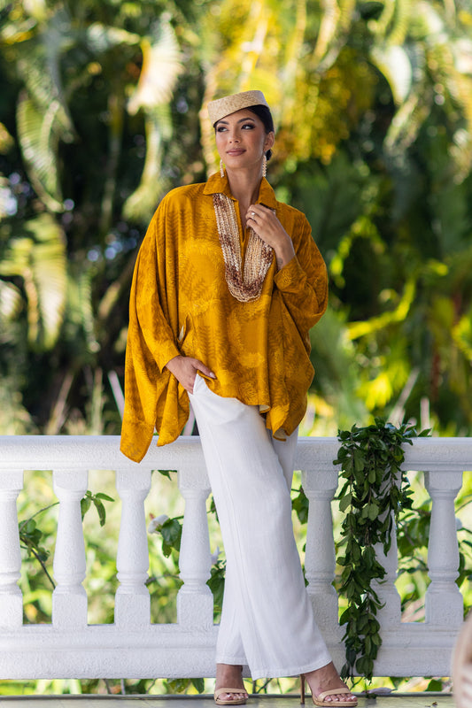 Piʻilani Blouse Lei Hulu Mustard