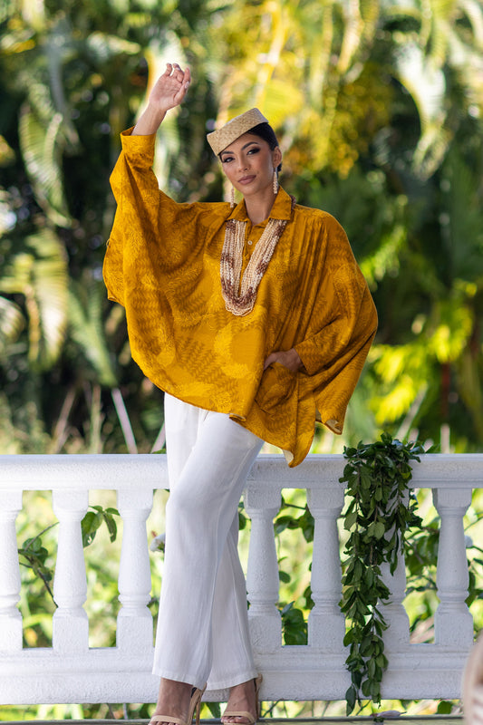 Piʻilani Blouse Lei Hulu Mustard