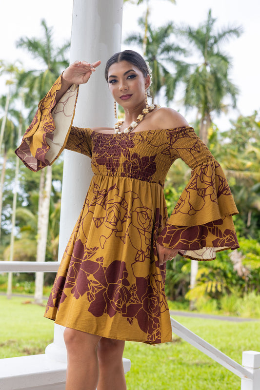 Dale Dress Lei Kiele Maroon/Brown