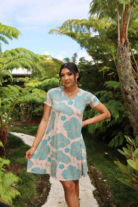 Leiko Dress Knit Hibiscus