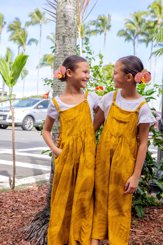 Keiki Starlye Overalls Mustard Lei Hulu