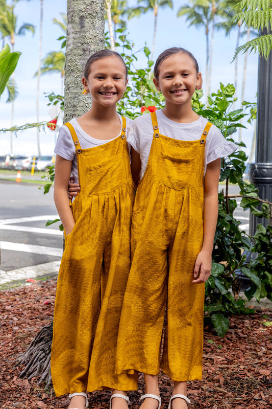 Keiki Starlye Overalls Mustard Lei Hulu