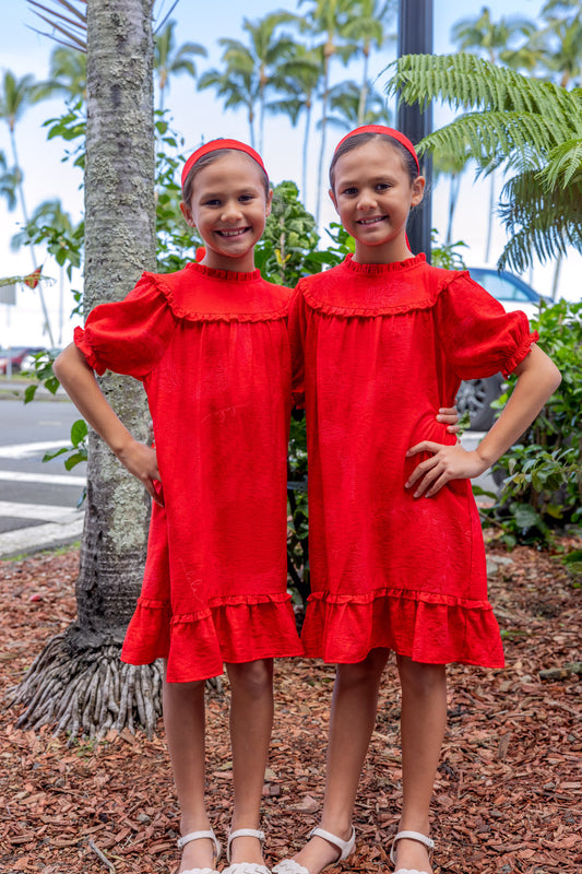 Keiki Hattie Dress Red Lei Hulu