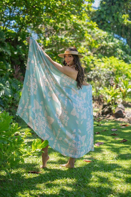 Pareo Blue Kalo Quilt