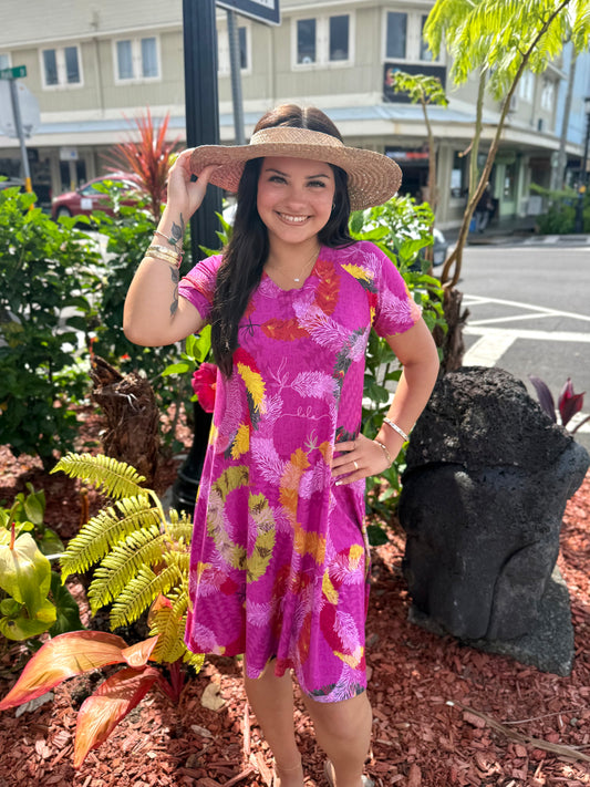 Leiko Dress Knit Pink Lei Hulu