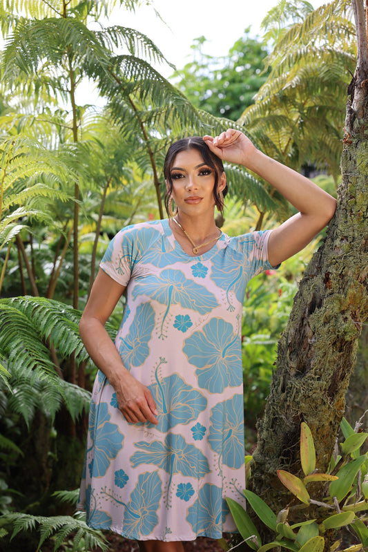 Leiko Dress Knit Hibiscus