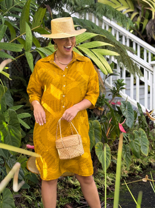 Lei Aloha Dress Lei Hulu Mustard