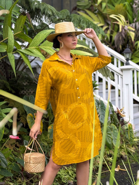 Lei Aloha Dress Lei Hulu Mustard