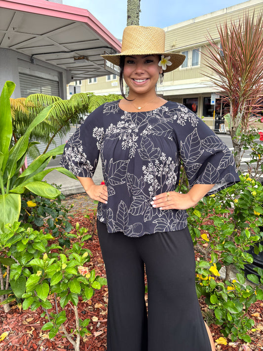 Baby Doll Blouse Kukui Black