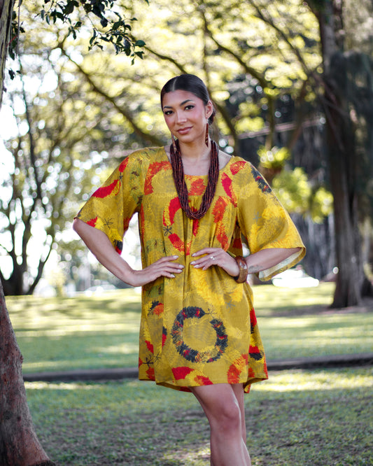 Baby Doll Dress Lei Hulu Mustard