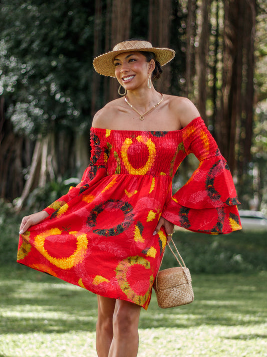 Dale Dress Lei Hulu Red