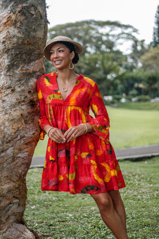 Shanel Dress Lei Hulu Red