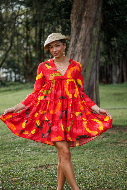 Shanel Dress Lei Hulu Red