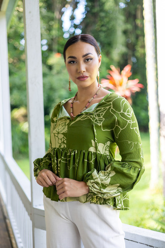 Anuhea Blouse Green Kiele