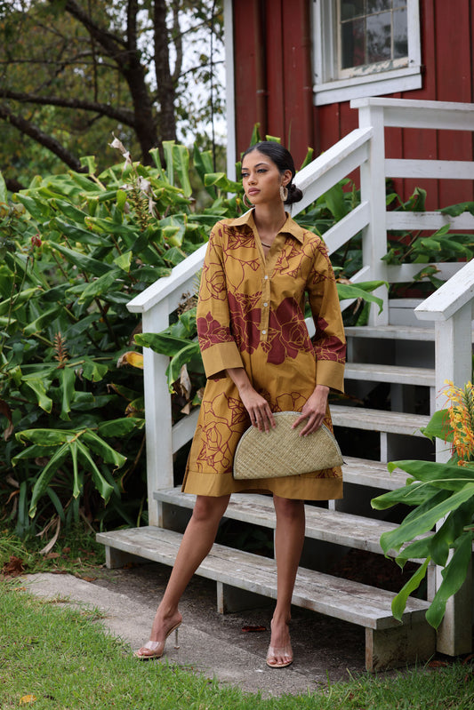 Chloe Dress Lei Kiele Maroon/Brown
