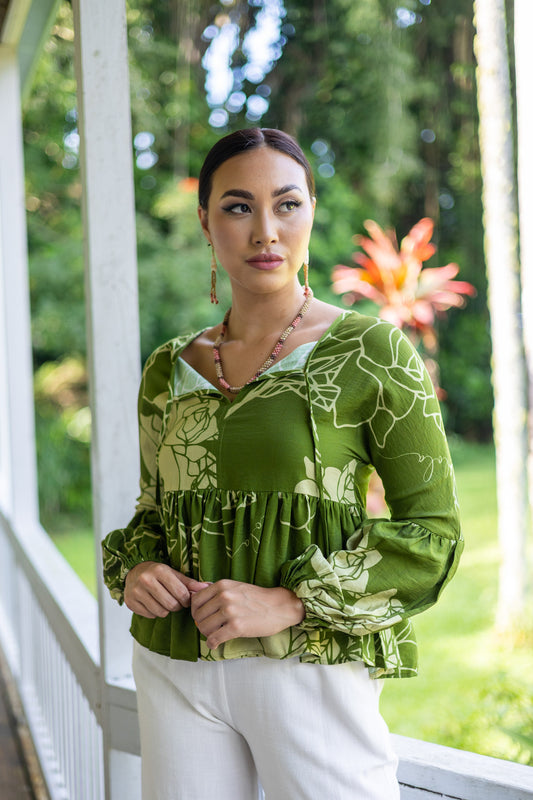 Anuhea Blouse Green Kiele