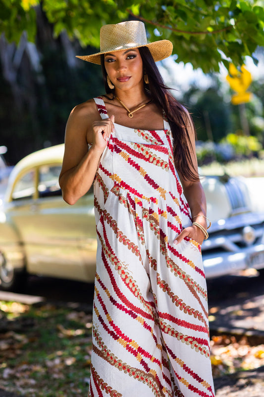 Starlye Overalls (No Bandeau) White Niʻihau Shell